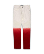 Load image into Gallery viewer, LaGuardia Dip Dye Moto Denim - Burgundy/White
